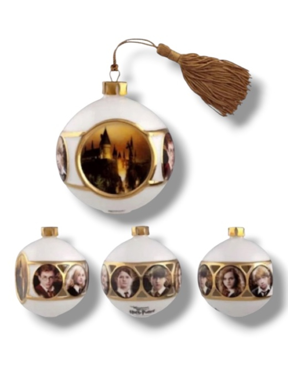 Universal Studios Wizarding World of Harry Potter Glass Tree Ornament w Tassel